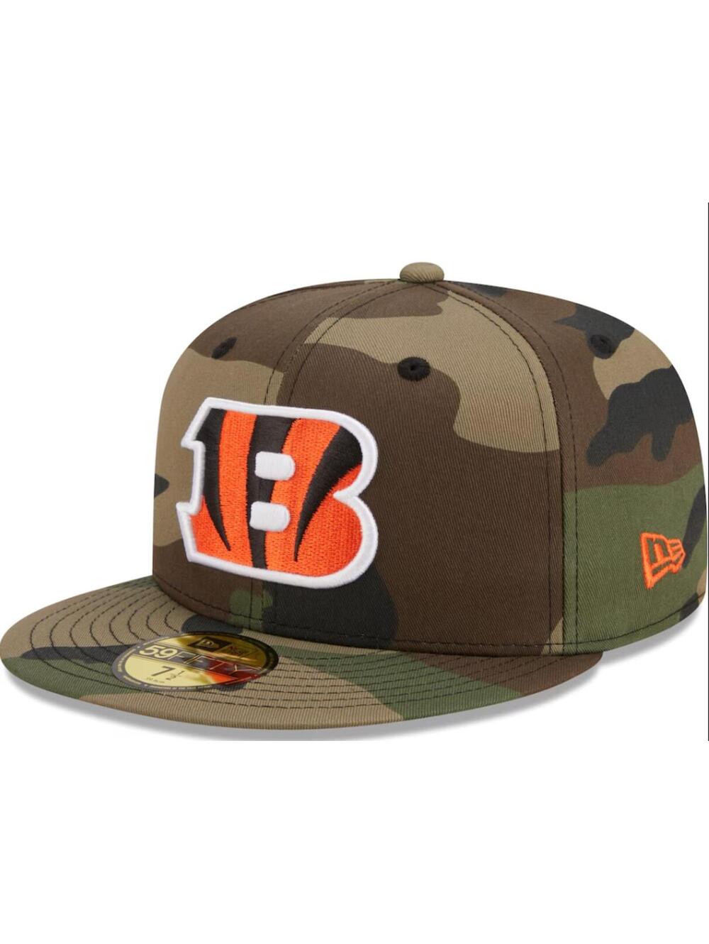 New Era NFL Cincinnati Bengals Camo 59FIFTY Orange Brim 73/8